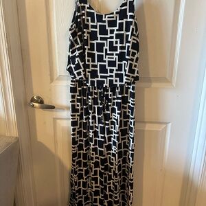 NAIF Black and White Geometric Jumpsuit